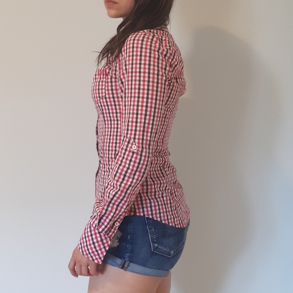 EUC Gingham Guess Blouse - Picture 4 of 7